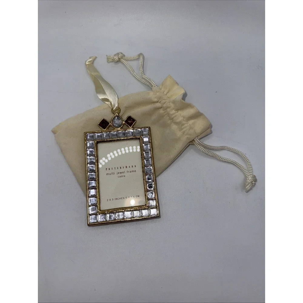 Pottery Barn Multi Jewel Hanging Frame~ornament~2x3 in~Christmas~In Dust BAG~NEW